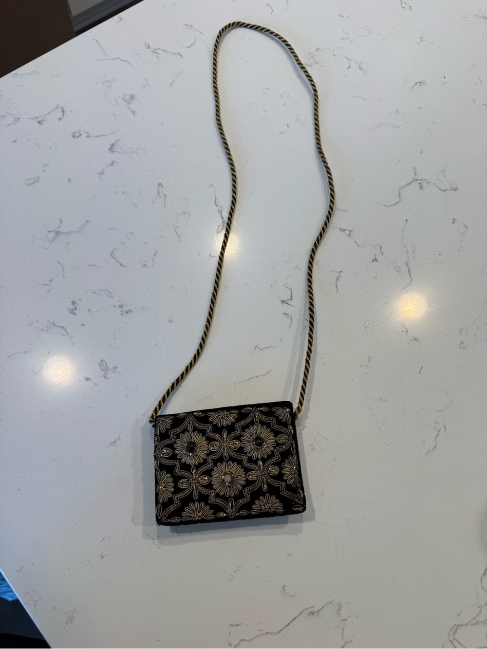 Vintage Teeny Velvet Embellished Bag